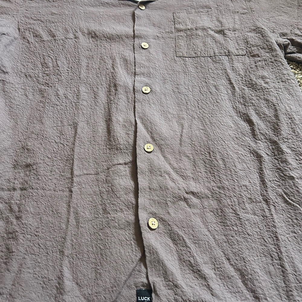 Lucky Brand Men's Casual Brown Button Down Shirt - Picture 3 of 5